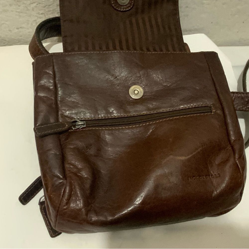 Jack Georges Voyager Leather Crossbody Brown Boho Cottage Embossed Floral - Picture 15 of 16
